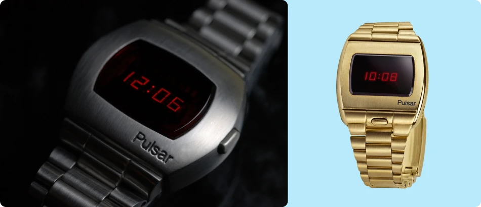 První digitální hodinky Pulsar představila v roce 1972 společnost Hamilton Watch.