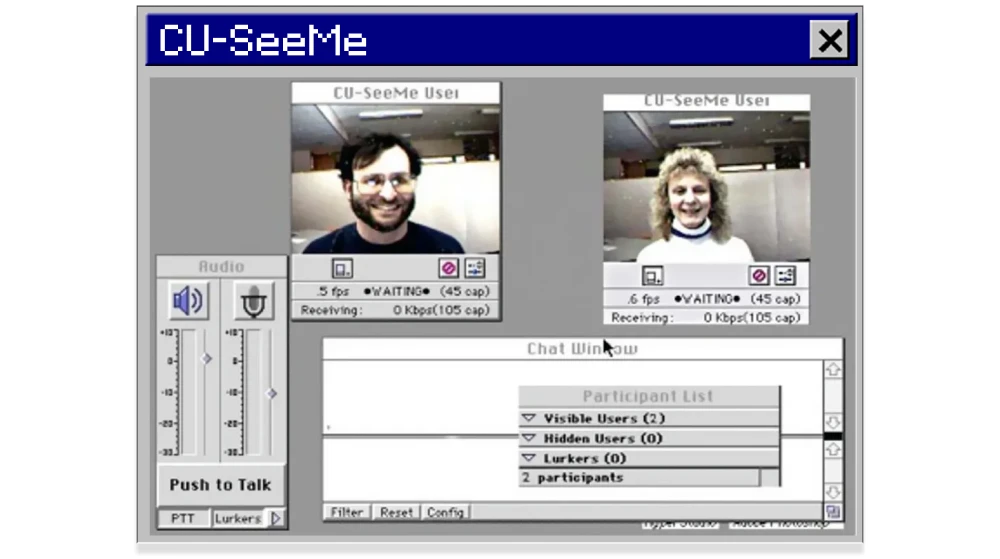 Platforma CU-SeeMe vznikla pro Macintosh v roce 1992.